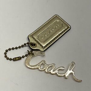 Coach Gold and Clear Glitter Keychain